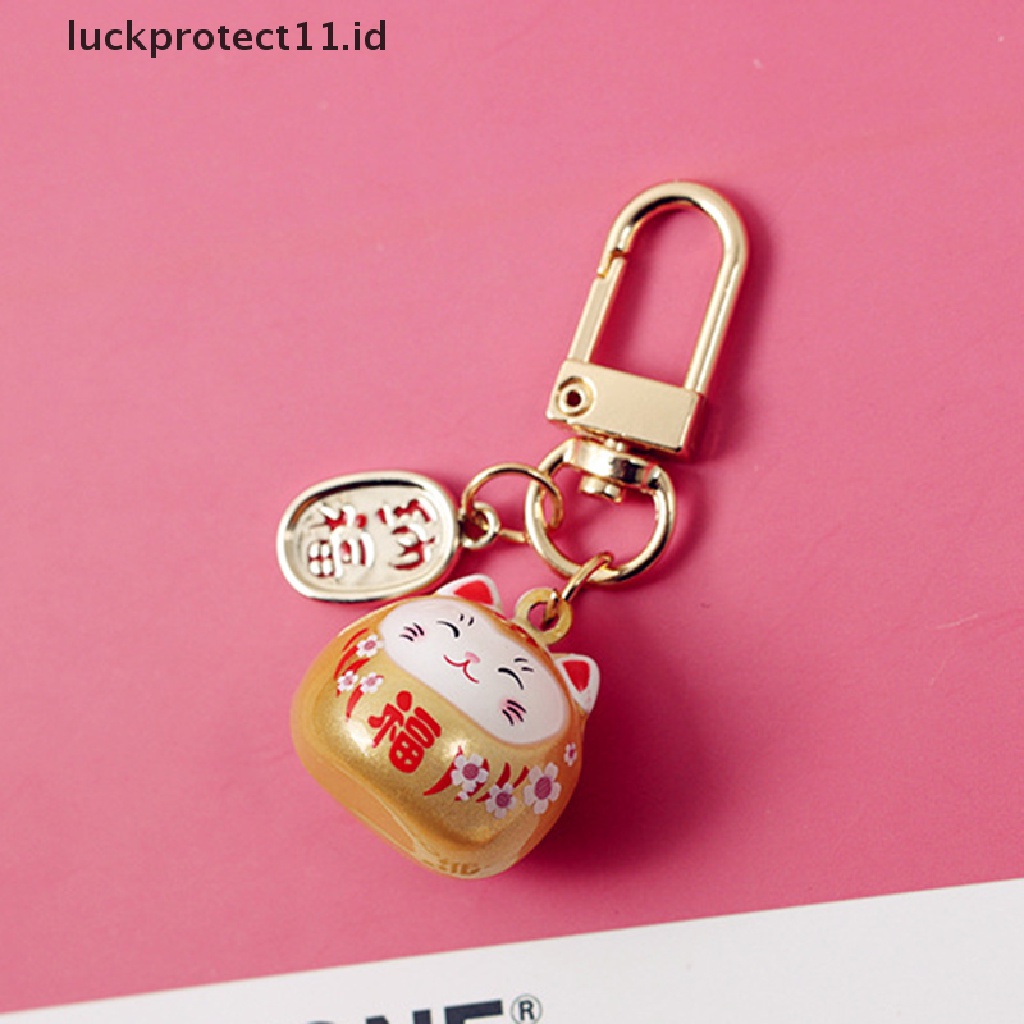 /Fashion Hot// Fashion// Jepang Lucky Cat Gantungan Kunci Tas Mobil Gantungan Kunci Decor Air Suara Bell Tergantung.