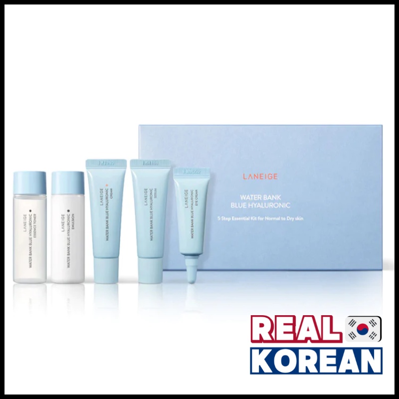 Laneige Water Bank Blue Hyaluronic 3 step | 5 Step Essential Kit for Normal to Dry Skin | 2 step essential kit for normal to dry skin