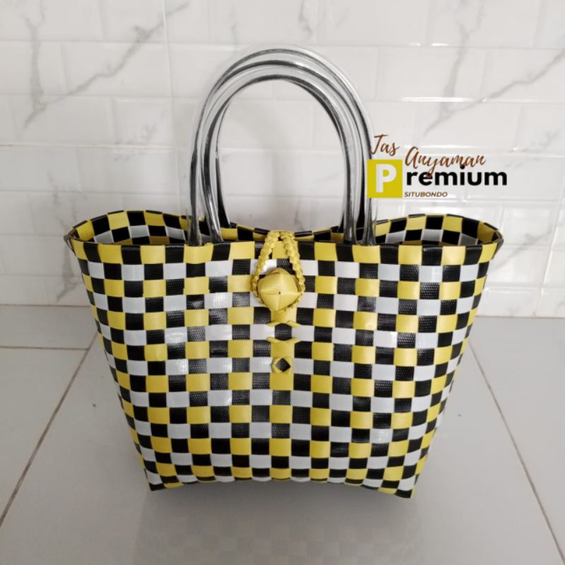 (T16) Sarung 23x14x23 cm Tas Anyaman Premium Situbondo/Souvenir/Tas Hajatan