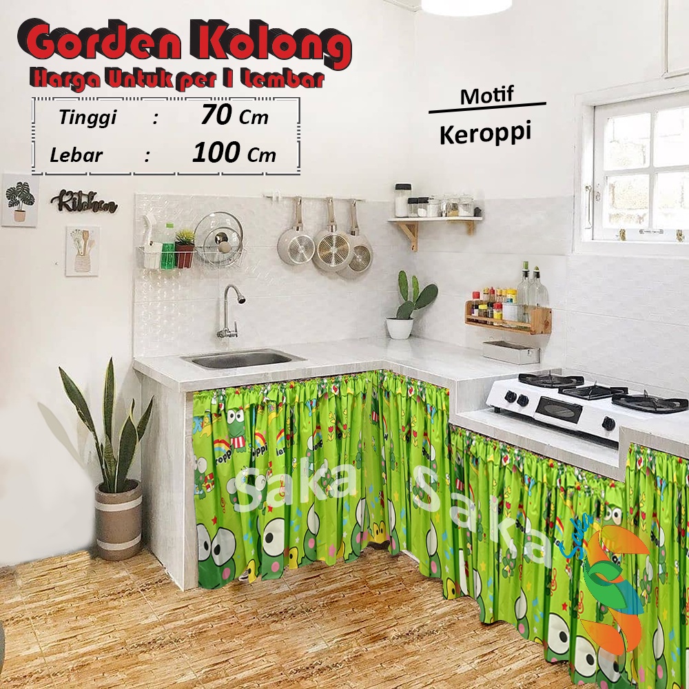 Gorden Kolong Dapur Minimalis ukuran 100 x 70 cm + Bonus tali