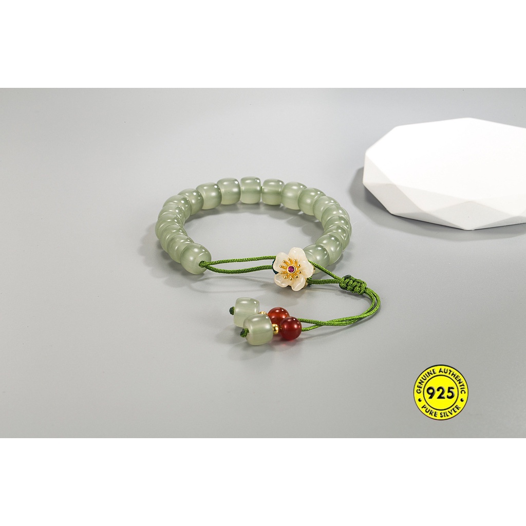 Begonia Hetian Jade Gelang Wanita Rumbai Tali Gendong U1485