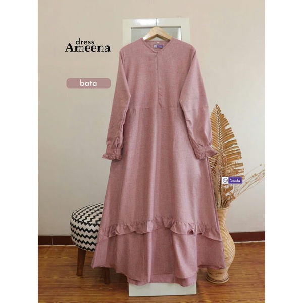 GAMIS ✔ READY Gamis bahan katun madinah premium warna Bata cantik Original by sada MEDAN