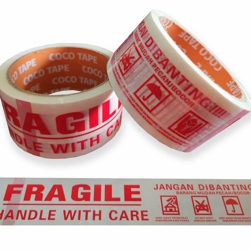 

⇂ lakban fragile PUTIH 48mm x 50m ぽ