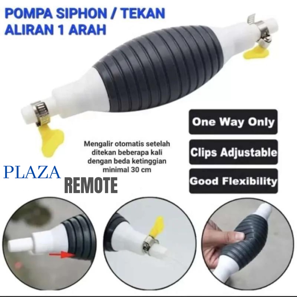 POMPA TANGAN MANUAL PORTABLE PENGHISAP BENSIN AIR MINYAK DLL + 2 KLEM