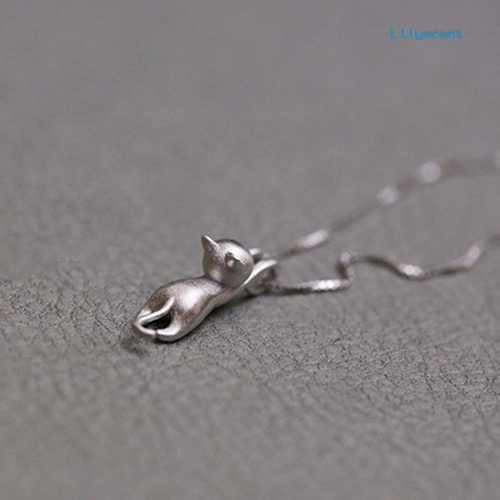 [LS]Lovely Jumping Matte Cat Charm Liontin Kalung Wanita Gadis Perhiasan Hadiah Natal