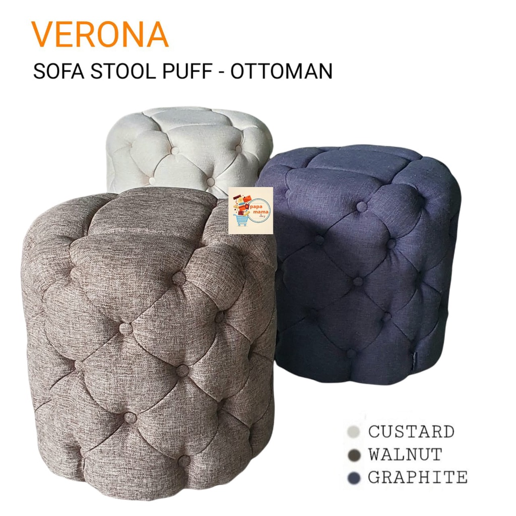 Cassalino Sofa Stool - Kursi Puff 45x45 Verona - Kursi Sofa Tambahan - Sofa Minimalis - Medan