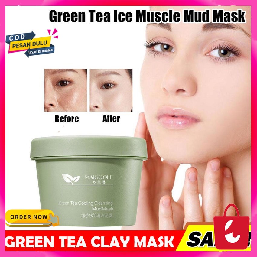 [100% ASLI] MAIGOOLE GREEN TEA COOLING CLEANSING MUD MASK /CLAY MASK MASKER WAJAH KOMEDO