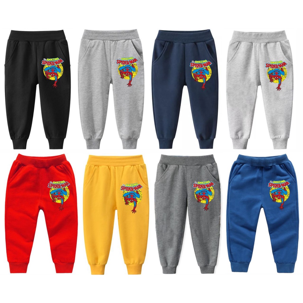 Jogger Anak Superhero Anak 1-10Tahun Celana Panjang Spiderman Babyterry Anak Laki Laki Dan Perempuan Berkualitas M-VIN