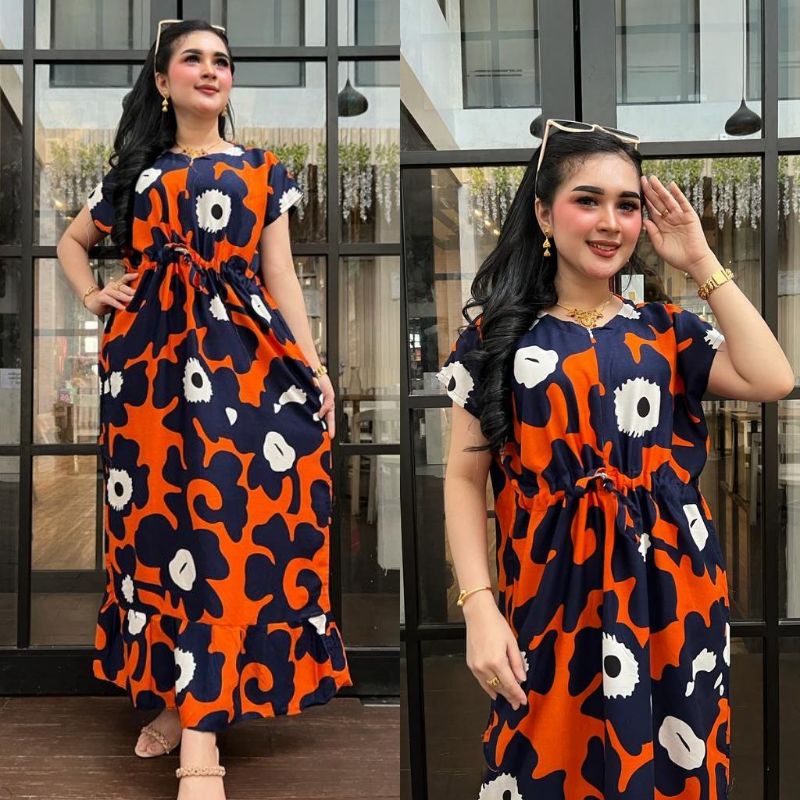 DASTER RUFFLE PANJANG MOTIF RESLETING NEW ARRIVAL