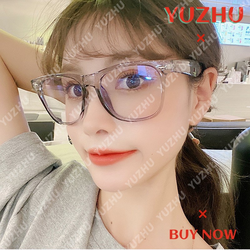 (YUZHU) Mode Baru Vintage Bingkai Persegi Anti Cahaya Biru Kacamata PC Bingkai Tebal Eyeglasses