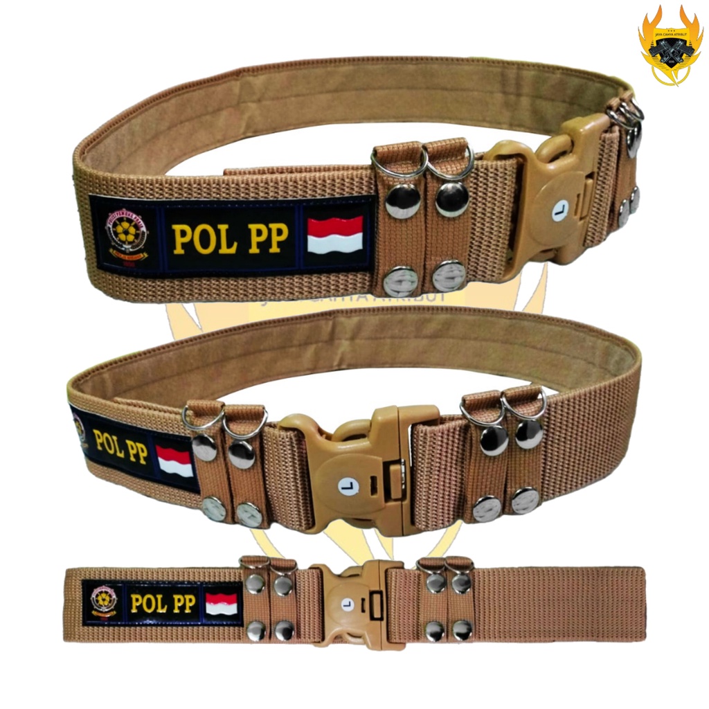KOPEL PDL POL PP SABUK KOPEL TACTICAL IKAT PINGGANG LOGO SATPOL PP