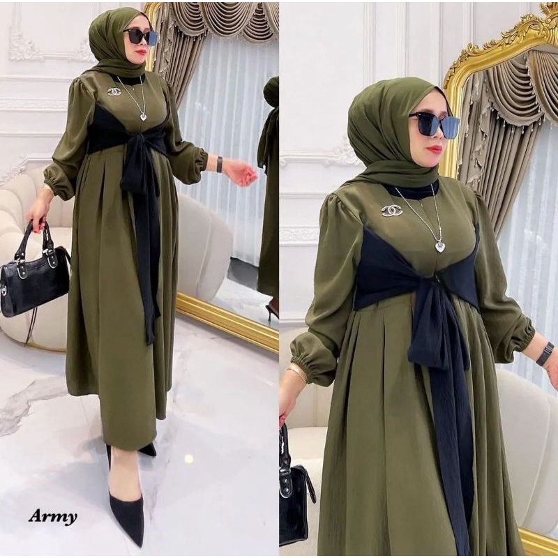 Gamis Lesty  Viral / Gamis Modern Masa kini/ Gamis Crinkle Airflow