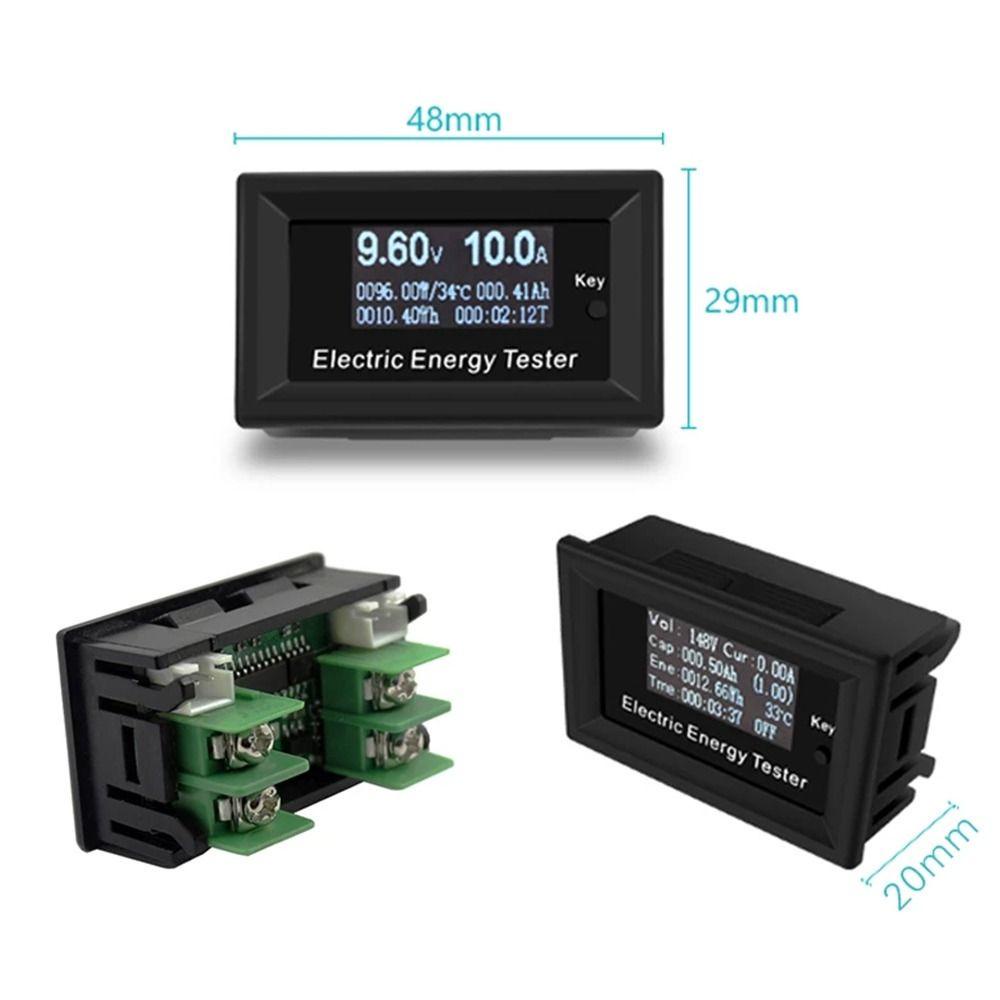 Solighter Digital Voltmeter Ammeter LCD Display DC 150V/20A 3KW Wattmeter Volt Tester Kapasitas Arus