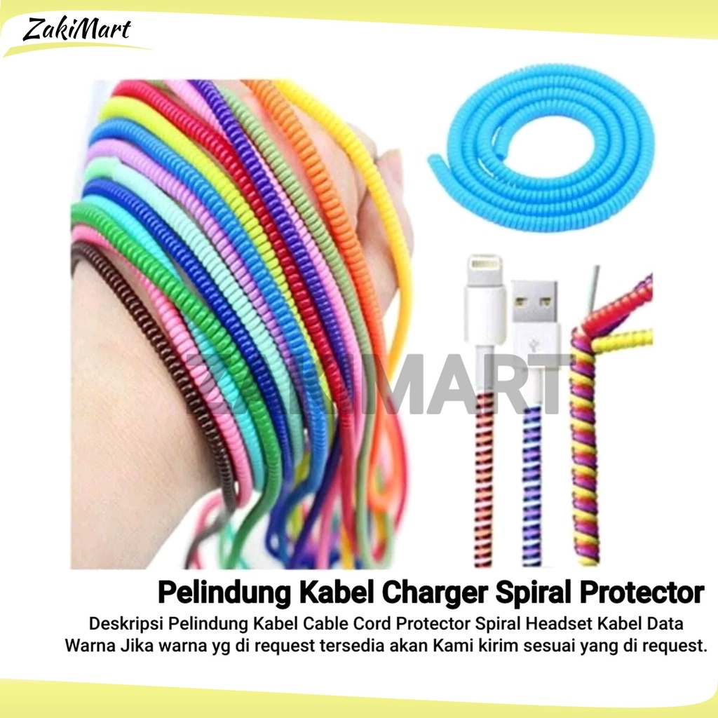 Pelindung Kabel Charger Spiral Protector Kabel Data Kabel Headset