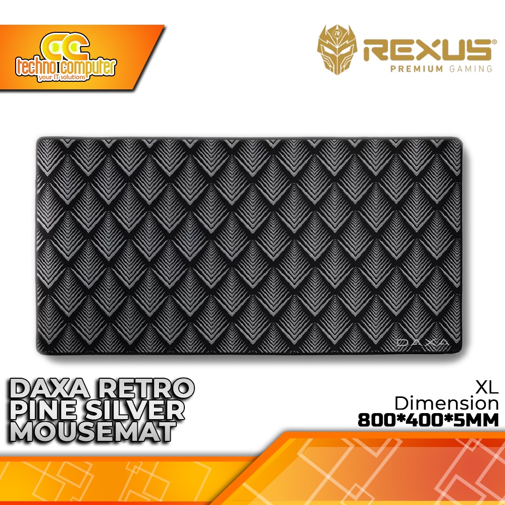 MOUSEPAD GAMING REXUS DAXA RETRO PINE SILVER XL