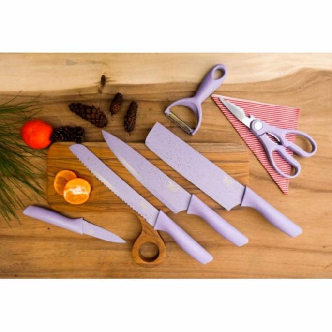 pisau set warna ungu paket