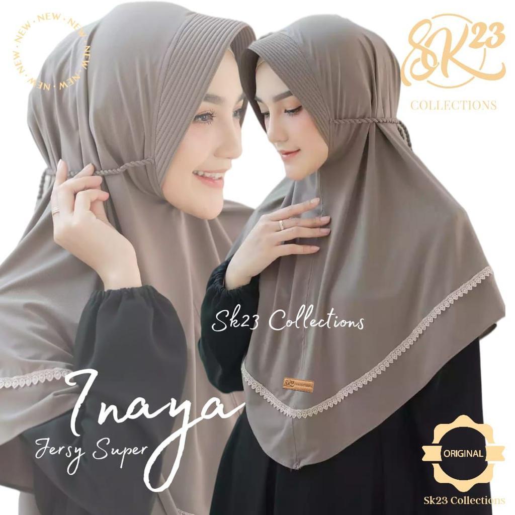 (Original SK23) Hijab Instan SK Inayah Renda Jersey Premium