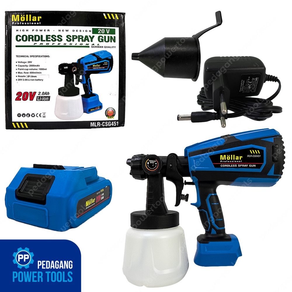 MOLLAR CSG451 CORDLESS SPRAY GUN 20V MESIN SEMPROT CAT BATERAI PAINT