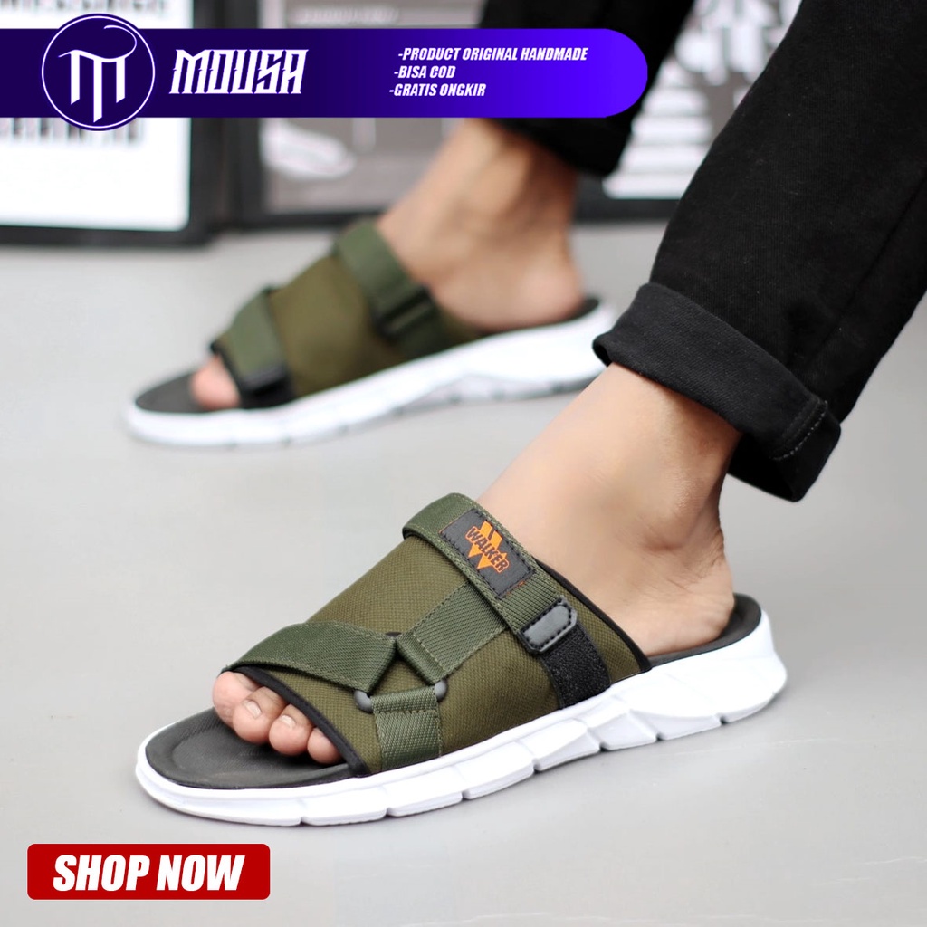 Sandal Slide Sandal Pria Sendal Flip Flop Ringan Terbaru Kekinian Mousa Jober
