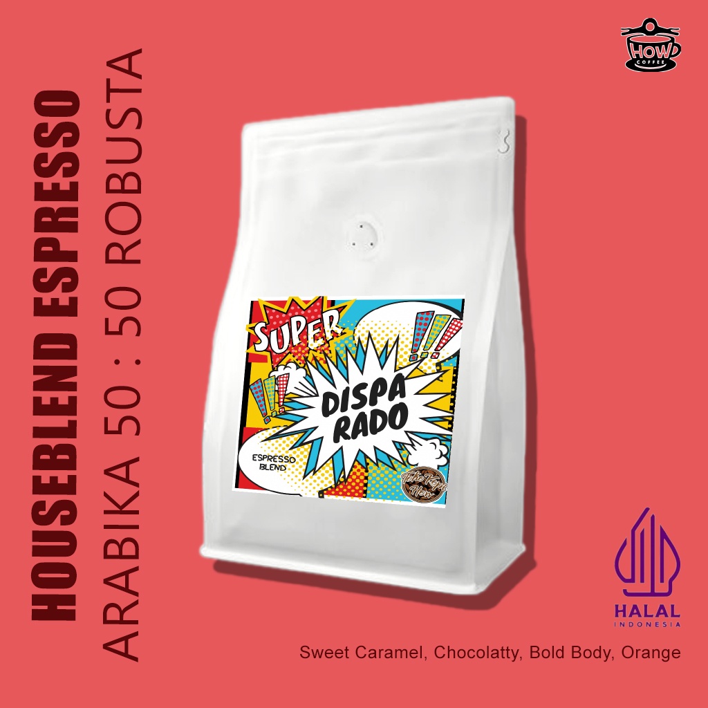 

Kopi House Blend Arabika 50 : Robusta 50 / Espresso Blend Disparado 1 kg