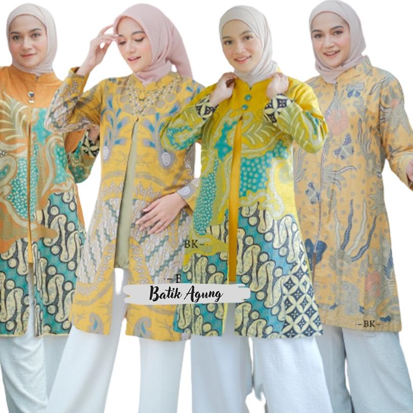 Harga Termuraah Baju Tunik Batik Kerja Kondangan Wanita Kekinian / Seragam Batik Pegawai Guru Wanita Modern Cantik
