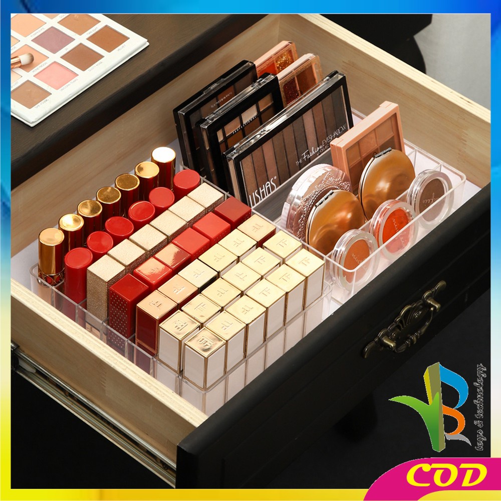 RB-K41 K44 Rak Akrilik Kosmetik 7 Grid Cosmetic Organizer / Tempat Penyimpanan Make Up Kosmetik