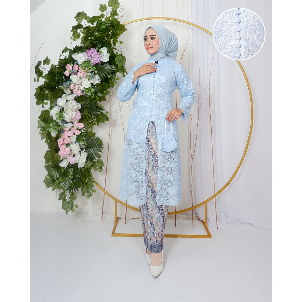 Permata Olshop / Kebaya Brukat Busui Tunik Modern / Kebaya Kutu Baru Tunik Brukat / Kebaya Kondangan / Kebaya Seragam Nikah / Kebaya Pesta Mewah