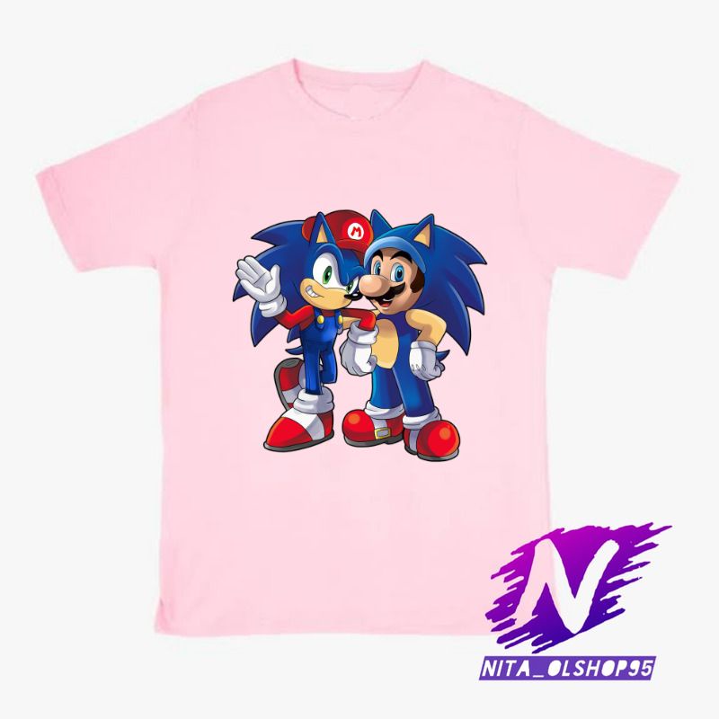 BAJU ANAK KAOS ANAK SONIC DAN SUPER MARIO GAME