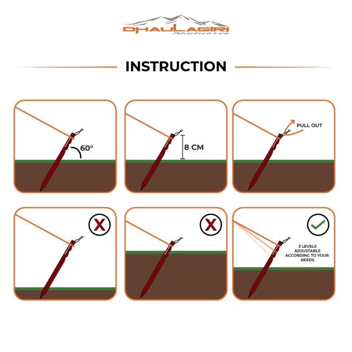 Pasak Tenda Model 3 Gerigi Dhaulagiri Nail Tent 03 Alloy Peg Camping