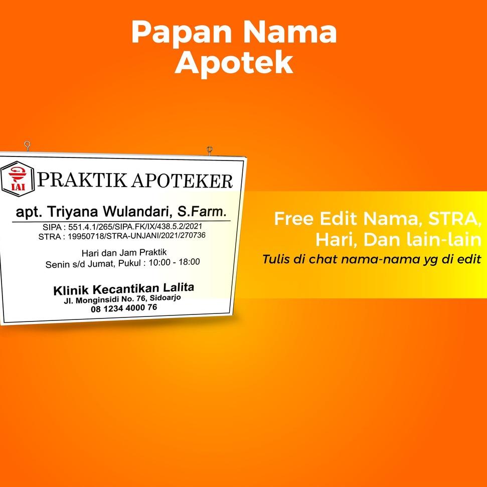 

[Product](J47U)✉| Papan Nama Apotek / Apoteker proses cepat