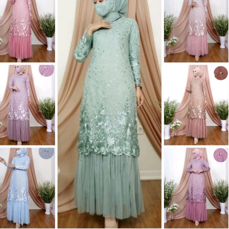 ➟➬✢ Kebaya modern dress tulle tessa / kebaya wisuda / kebaya muslim / gamis modern / gamis pesta / g