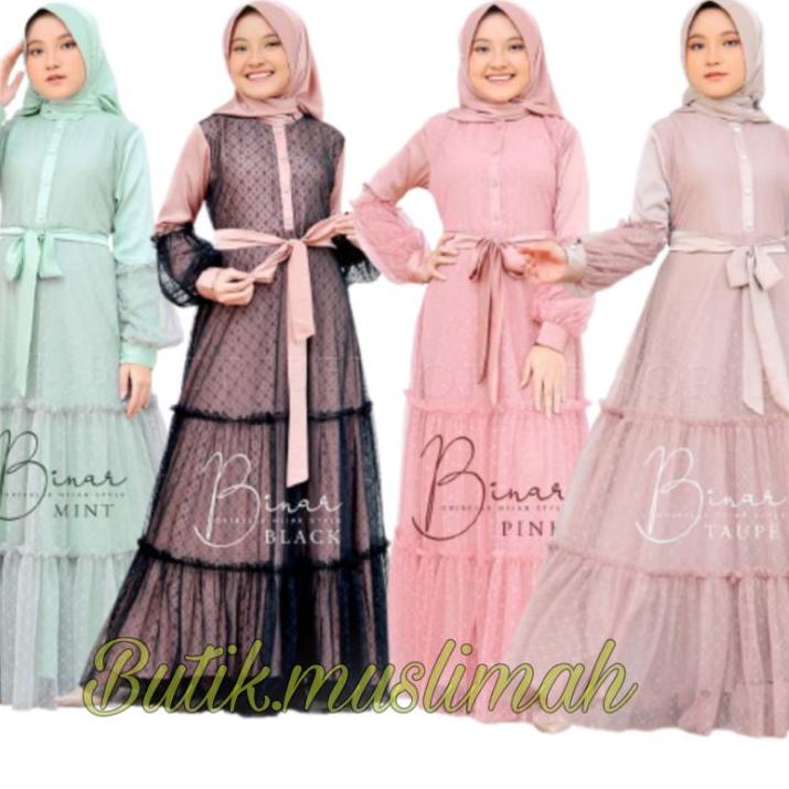 [Z-3-W ㊛] BINAR GAMIS ANAK / PAKAIAN ANAK 10-14 TAHUN / BAJU BRUKAT ANAK / Gamis Brokat Tile Anak Pe