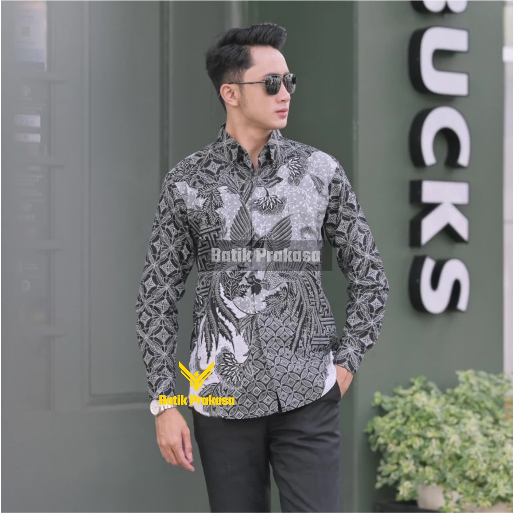 Kemeja Batik Prakasa Motif Janardana Kaivan Slimfit Lengan Panjang Batik Solo