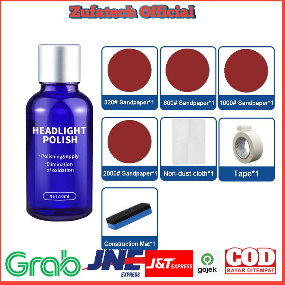 Goxfaca Cairan Pemutih Lampu Mobil Headlight Polish Repair Coat 10ml - LE01646