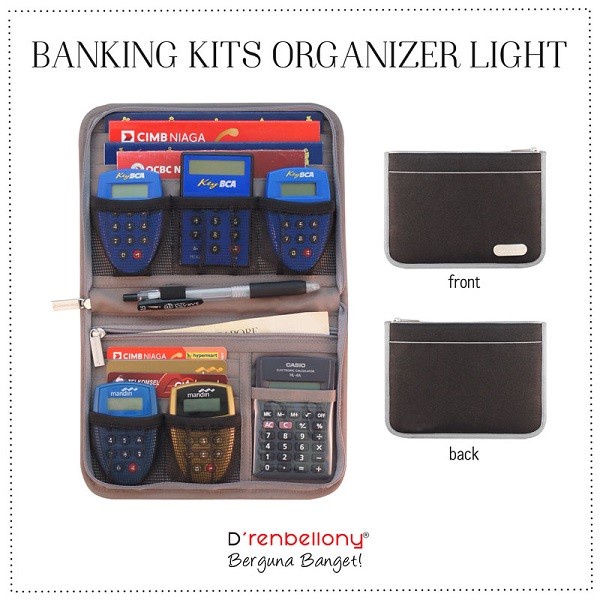 

TERLENGKAP Banking Kits Organizer (BKO) / bank book Organizer - Black Code 2576