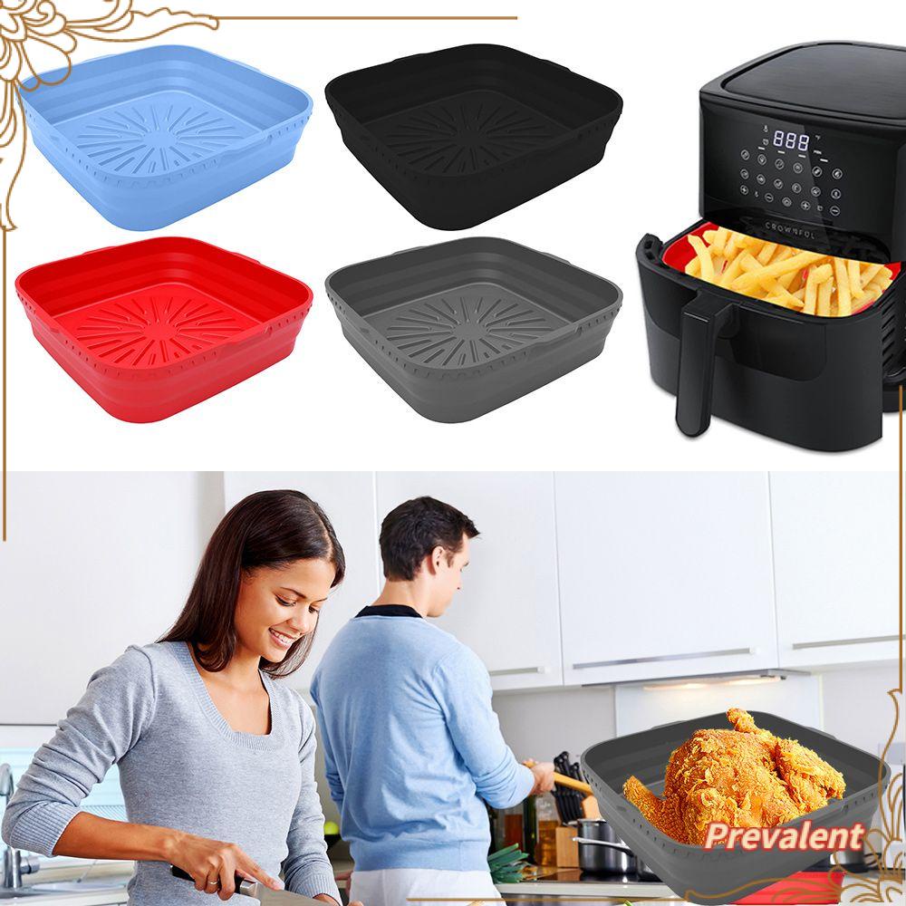 Preva Foldable Square Silicone Pot Grill Pot Tray Masak Piring Pizza AirFryer Aksesoris Baking Basket