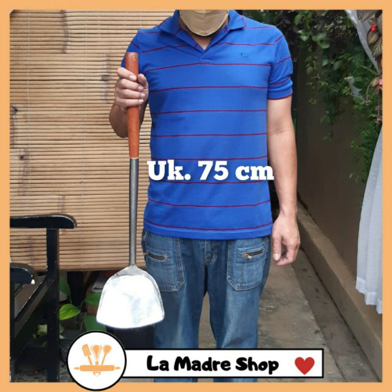 SODET Sutil Spatula Plat Besi Gagang Kayu - masak besar - Uk. Jumbo