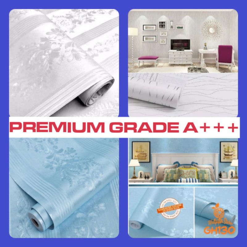 Wallpaper Dinding Kamar Wallpaper Dinding Ruang Tamu Wallstiker Walpaper Biru Wallpaper Warna Biru W
