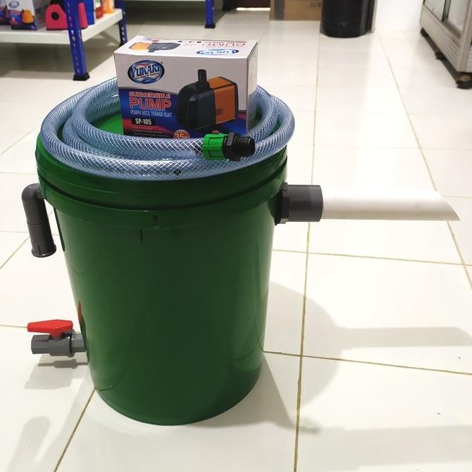 Paket Tong Filter Tabung Kolam Ikan Koi Aquaponik (Tinggal Pasang)