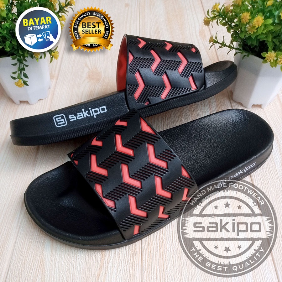 PROMO TAHUN BARU !! SANDAL DISTRO SLIDE REMAJA DEWASA KEKINIAN TERBARU / SANDAL KARET PILON RINGAN TAHAN AIR TERKINI / SAKIPO