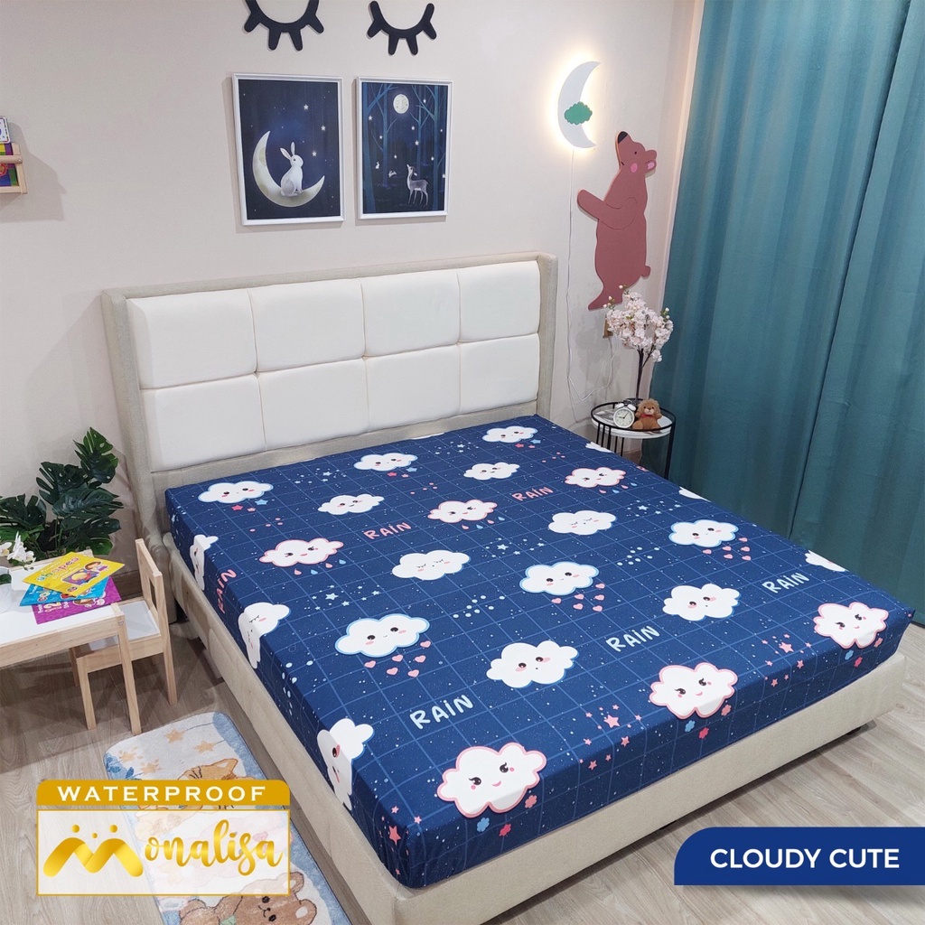 Monalisa Waterproof Sprei Uk 160/180 - Cloudy Cute