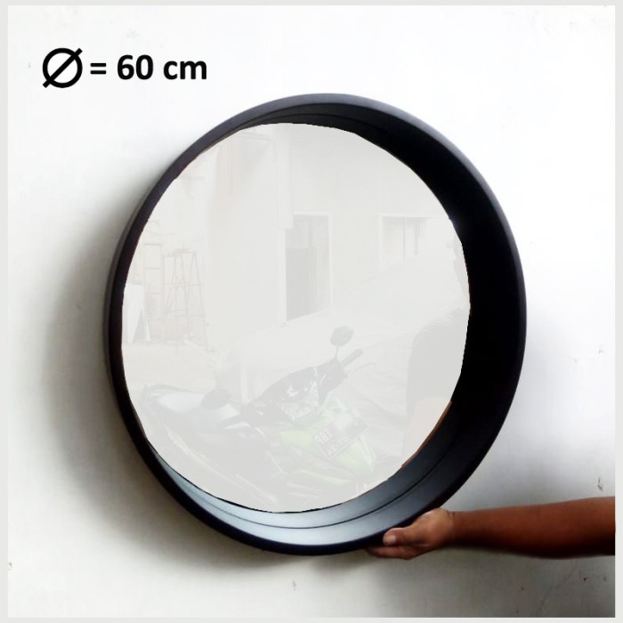 CERMIN KAYU BULAT DIAMETER 60 CM