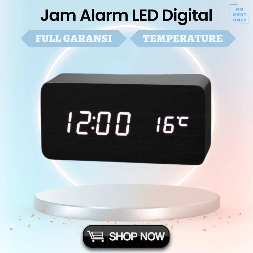 Jam Alarm Waker Weker Beker Alarm LED Duduk Meja Digital Clock LED Mobil Anak Wanita Pria Unik Baran