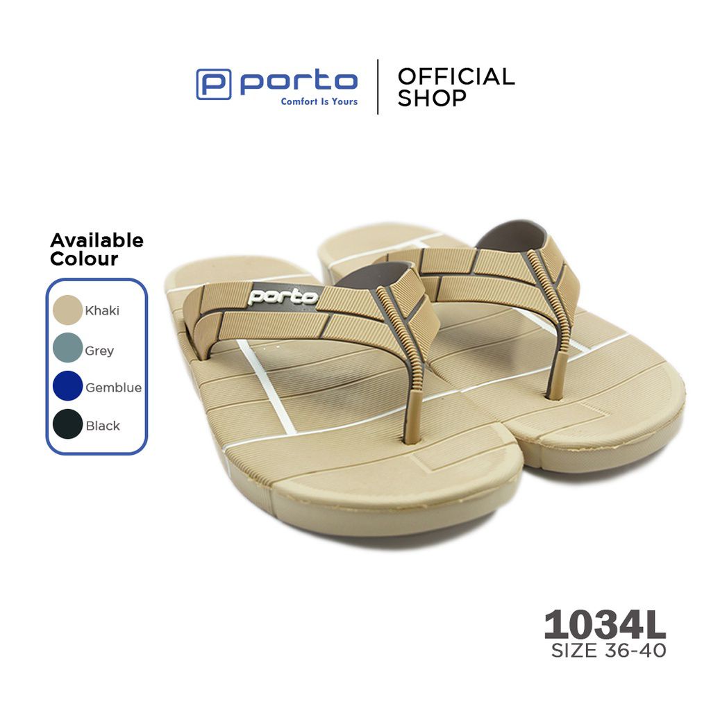 Porto 1034L -  Sandal Jepit Pria / Anak RemajaEmpuk Sandal Karet