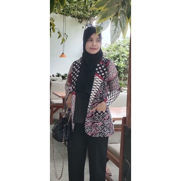Naora blazer batik full furing trikot batik cap batik kantor