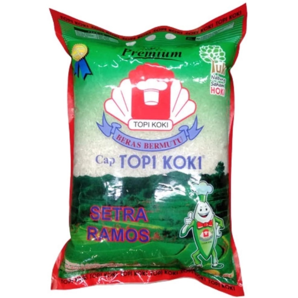 Beras TOPI KOKI 5 kg setra ramos - Beras Bermutu Topi Koki 5kg