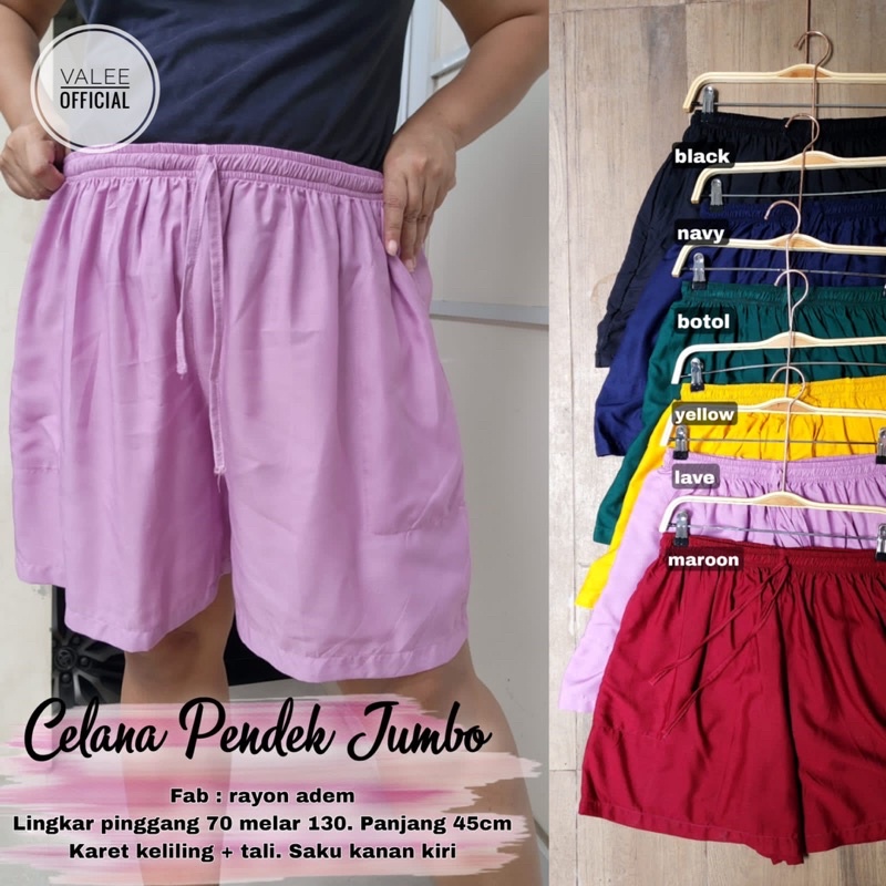 CELANA PENDEK SUPER JUMBO BAHAN RAYON FIT TO  4XL MUAT DIATAS 100KG!
