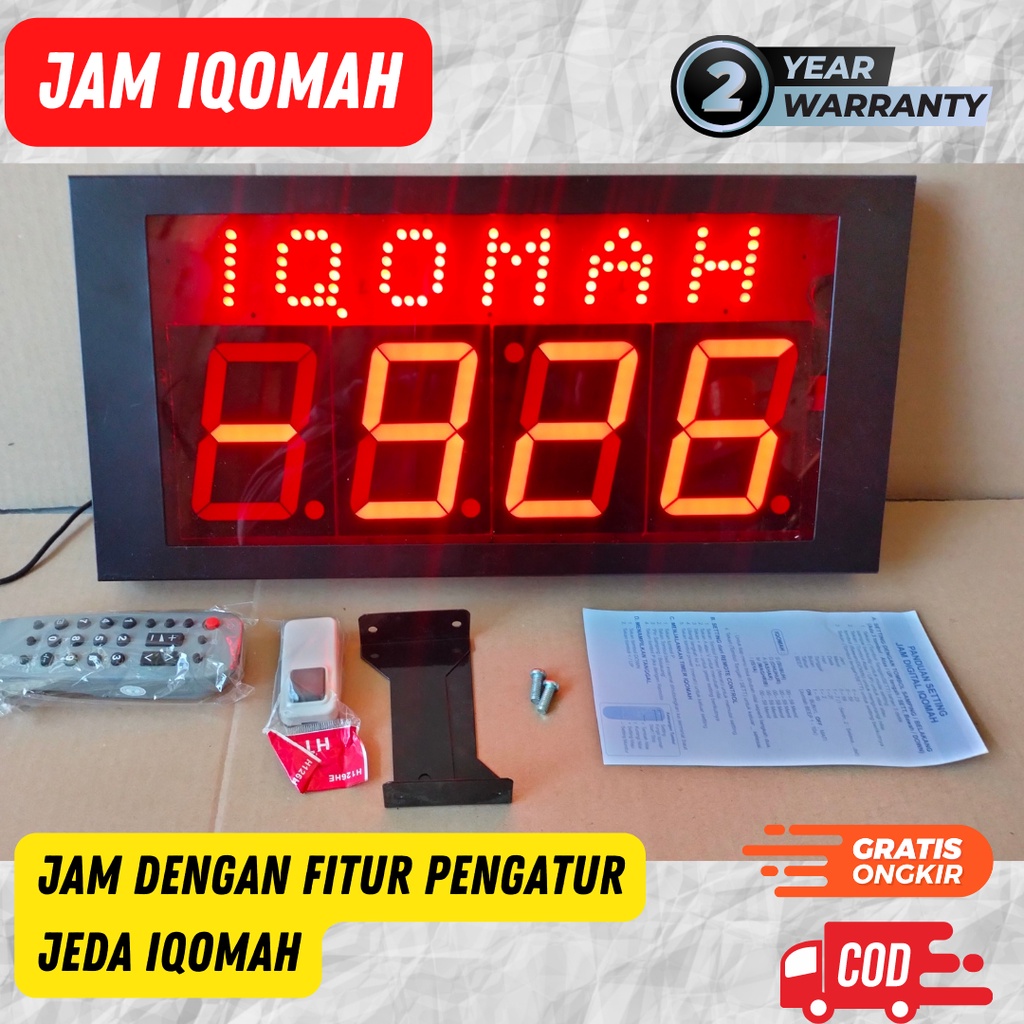 Jam Digital Masjid Timer Adzan Iqomah Sholat LED