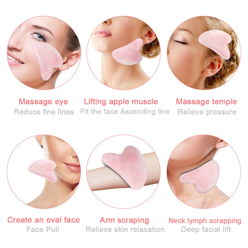 Gua Sha Facial Massage Batu Giok Asli Anti Kerut Facial Massage