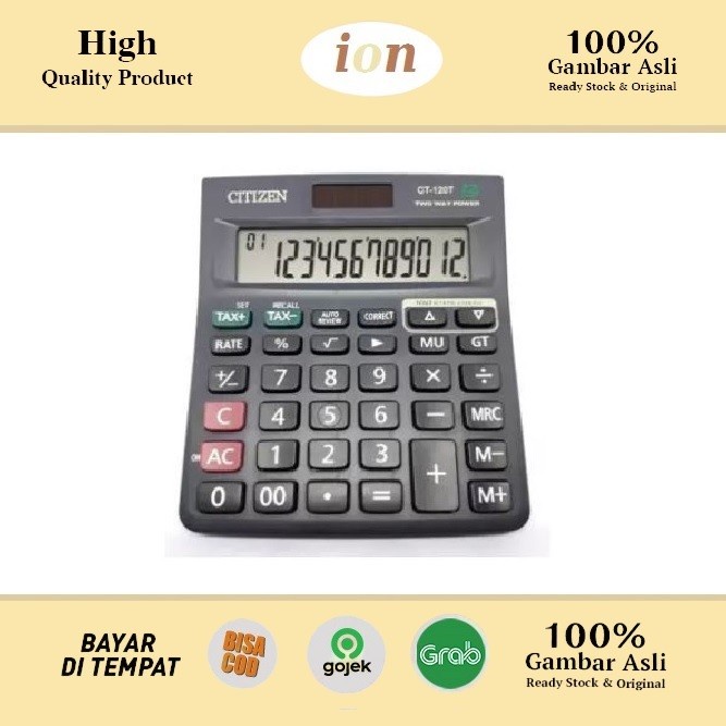 

PRODUK TERBATAS Citizen CT 120T Calculator Kalkulator Penghitung Chek and Correct 12 D